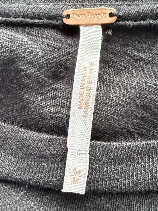 FREE PEOPLE Take Me Away Twofer Embroidered Mesh Sleeve Black Size Medium - Picture 3 of 9